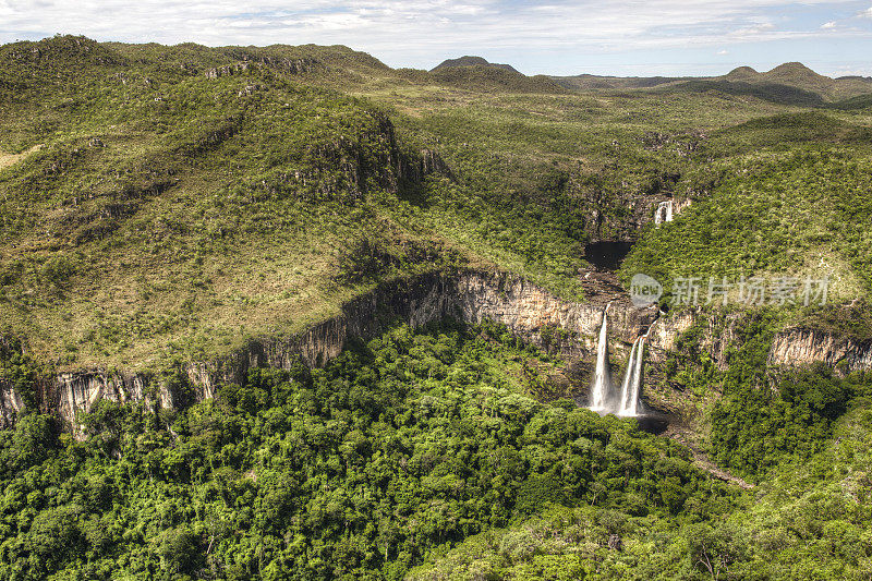 瀑布在Chapada dos Veadeiros